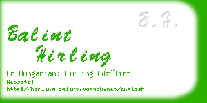 balint hirling business card